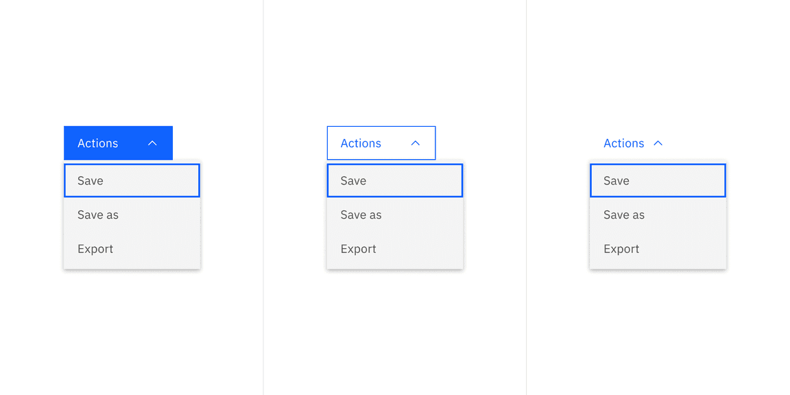 Menu button variants